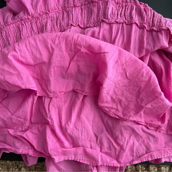 Free People Pink Casual Mini Dress boho-size M - Picture 5 of 7